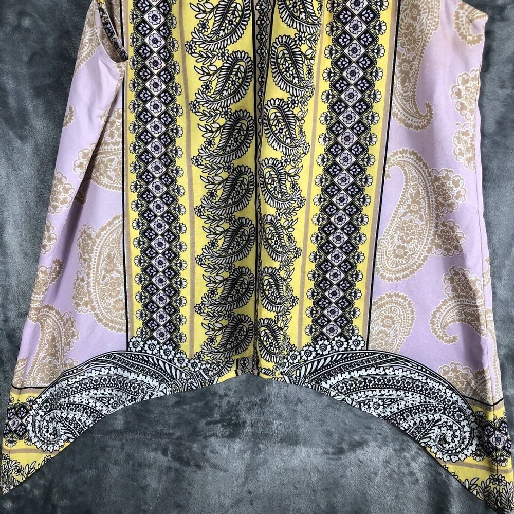 New York And Company Tops Medium Women’s Yellow And Lavender Shirt - Picture 7 of 14